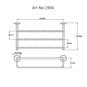 Towel Rack with Lower Rail H2O