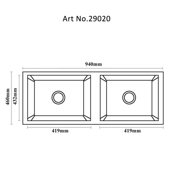 Sink Kitchen – Double Bowl