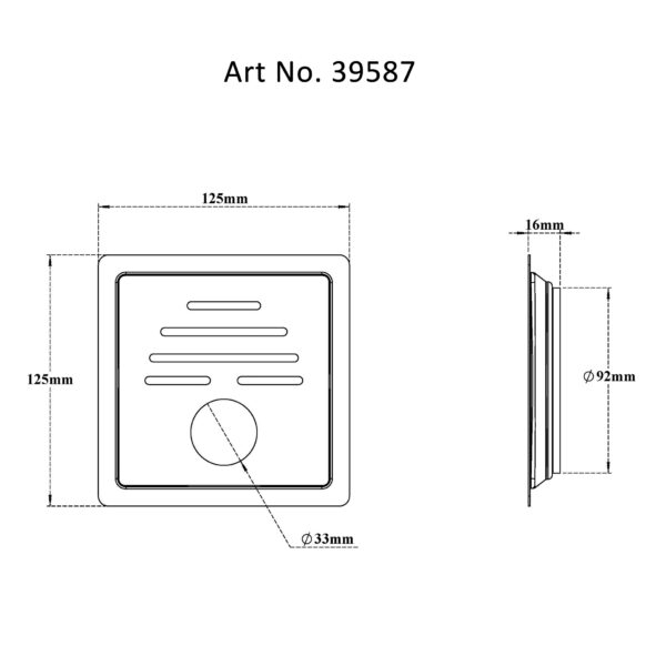 Drain Flat Square-Slotted