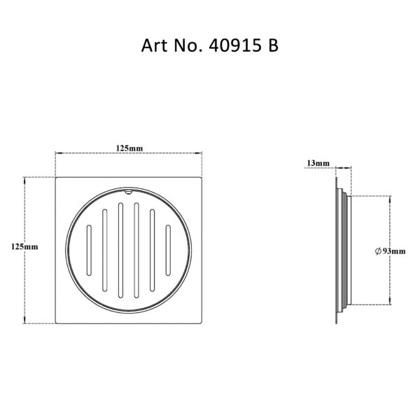 Drain Flat Square – Slotted