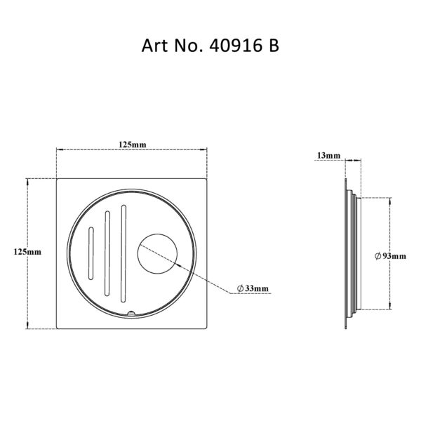 Drain Flat Square – Slotted