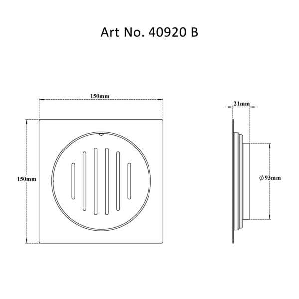 Drain Flat Square – Slotted