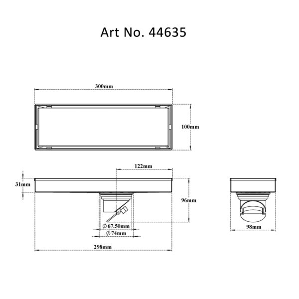 Tile/Marble Insert Reversible Drain