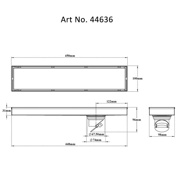 Tile/Marble Insert Reversible Drain