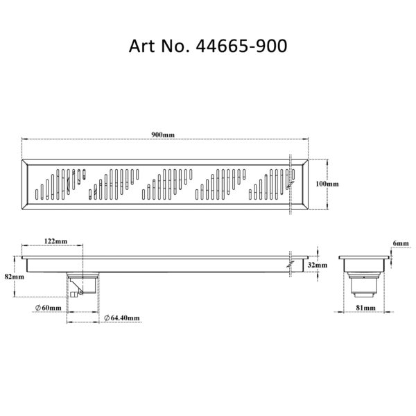 Shower Channel Drain – Piano