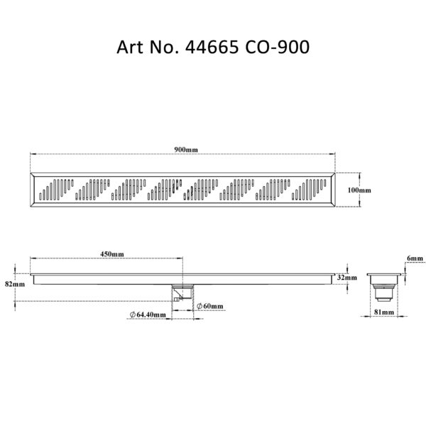 Shower Channel Drain – Piano