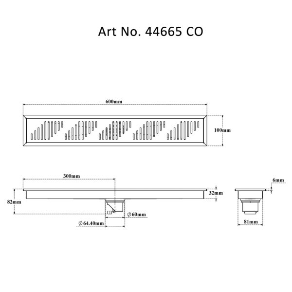 Shower Channel Drain – Piano