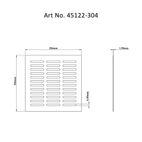 Rain-Roof-Drain-Grate SS304 Sq  Slotted