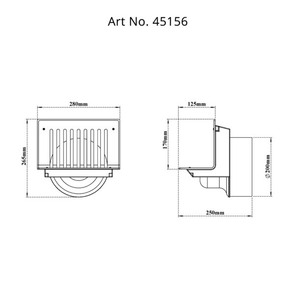 Side Wall Parapet Scupper Drain Outlet