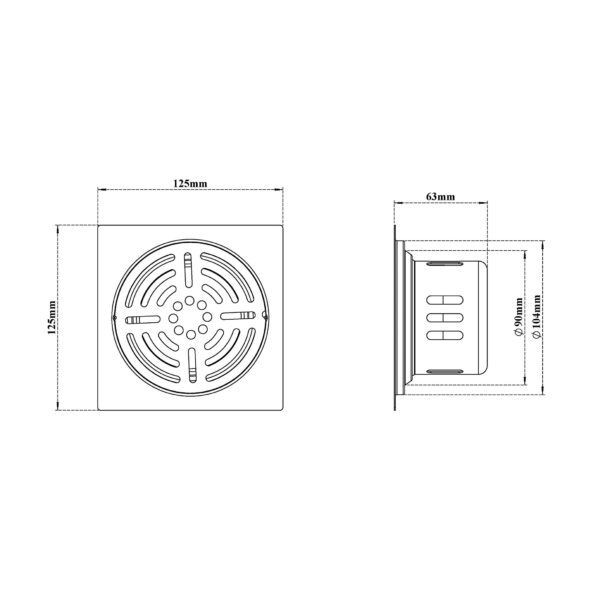 Drain Sq Slotring with CT