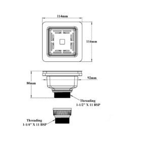 Sink Stainer (Sink Waste Coupling) Square