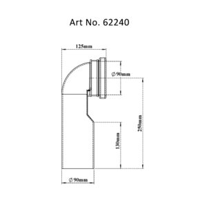 Connector Bend 90° for WC Wall-hung