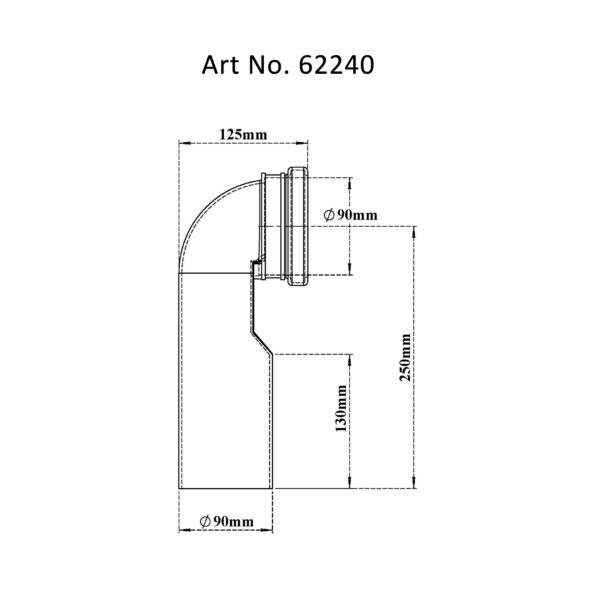 Connector Bend 90° for WC Wall-hung