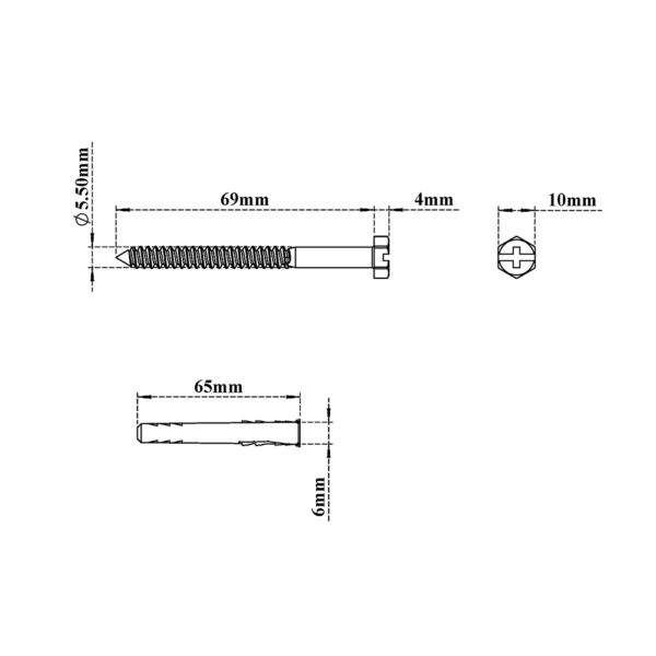 WC / Urinal Fixing Screw Set